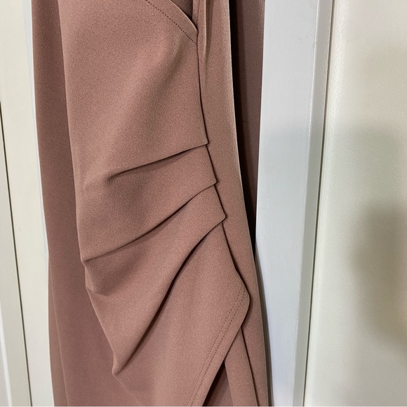 Mauve Pink Asymmetrical Rouched Wrapped Dress - Picture 5 of 12